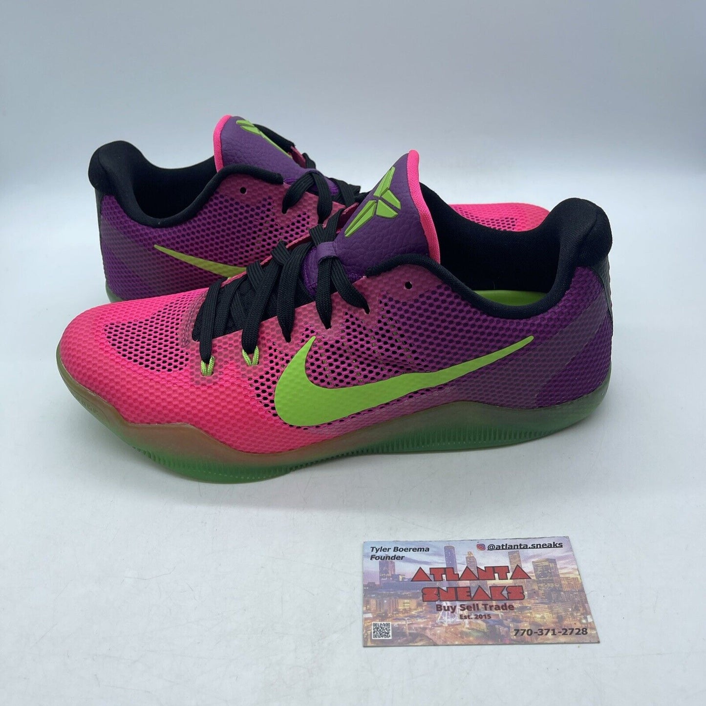 Size 9 - Nike Kobe 11 Mambacurial Pink Purple Green Black White (836183-635)