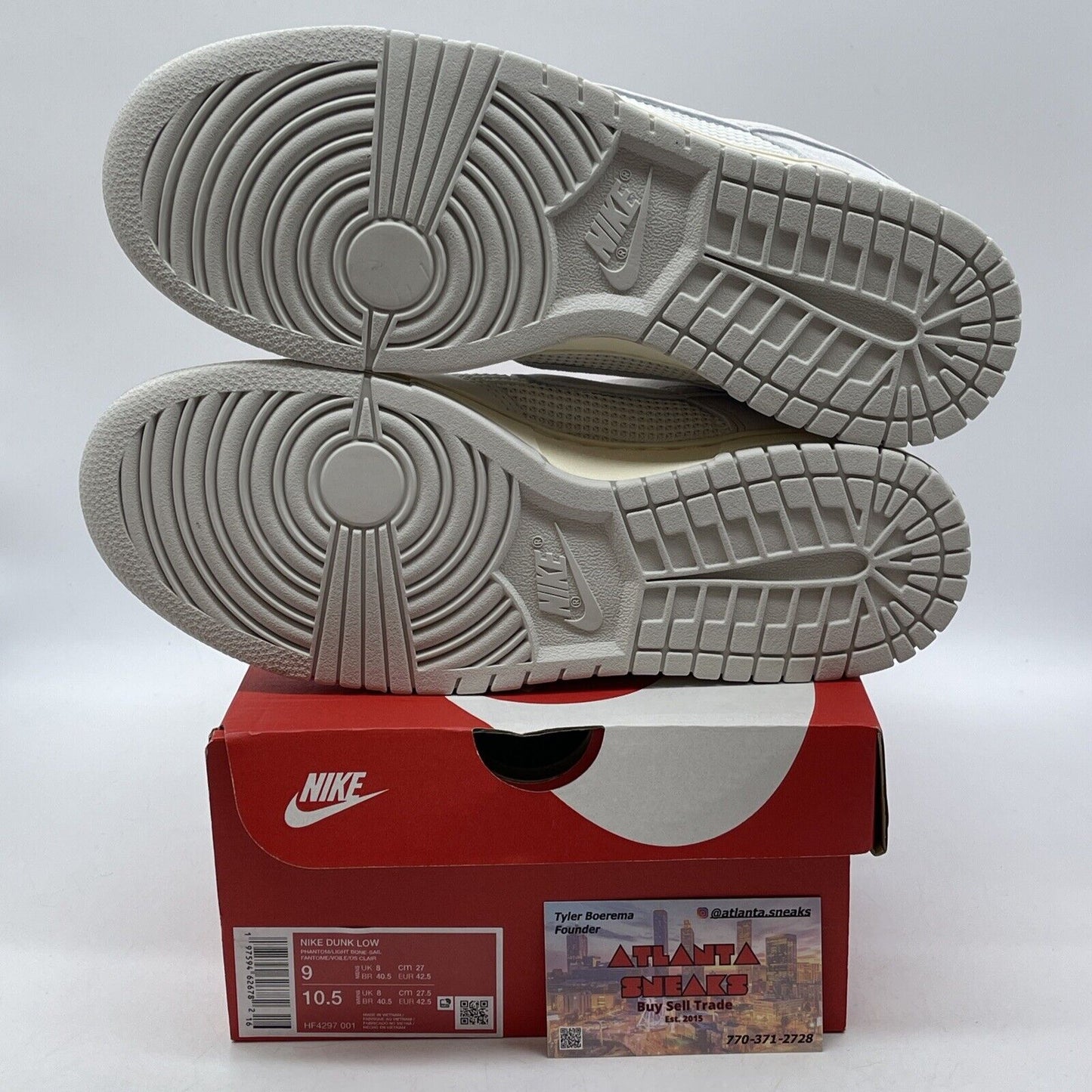 Size 9 - Nike Dunk Low Phantom Grey White Suede Leather (HF4297-001)