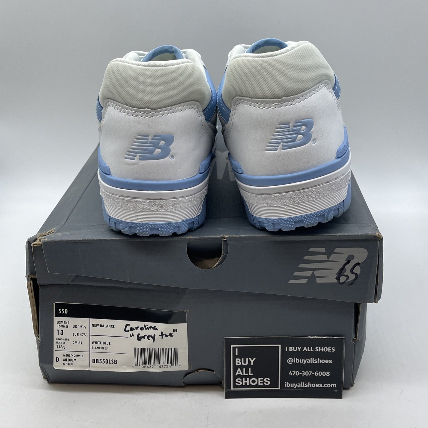 Size 13 - New Balance 550 White Blue Haze (BB550LSB)