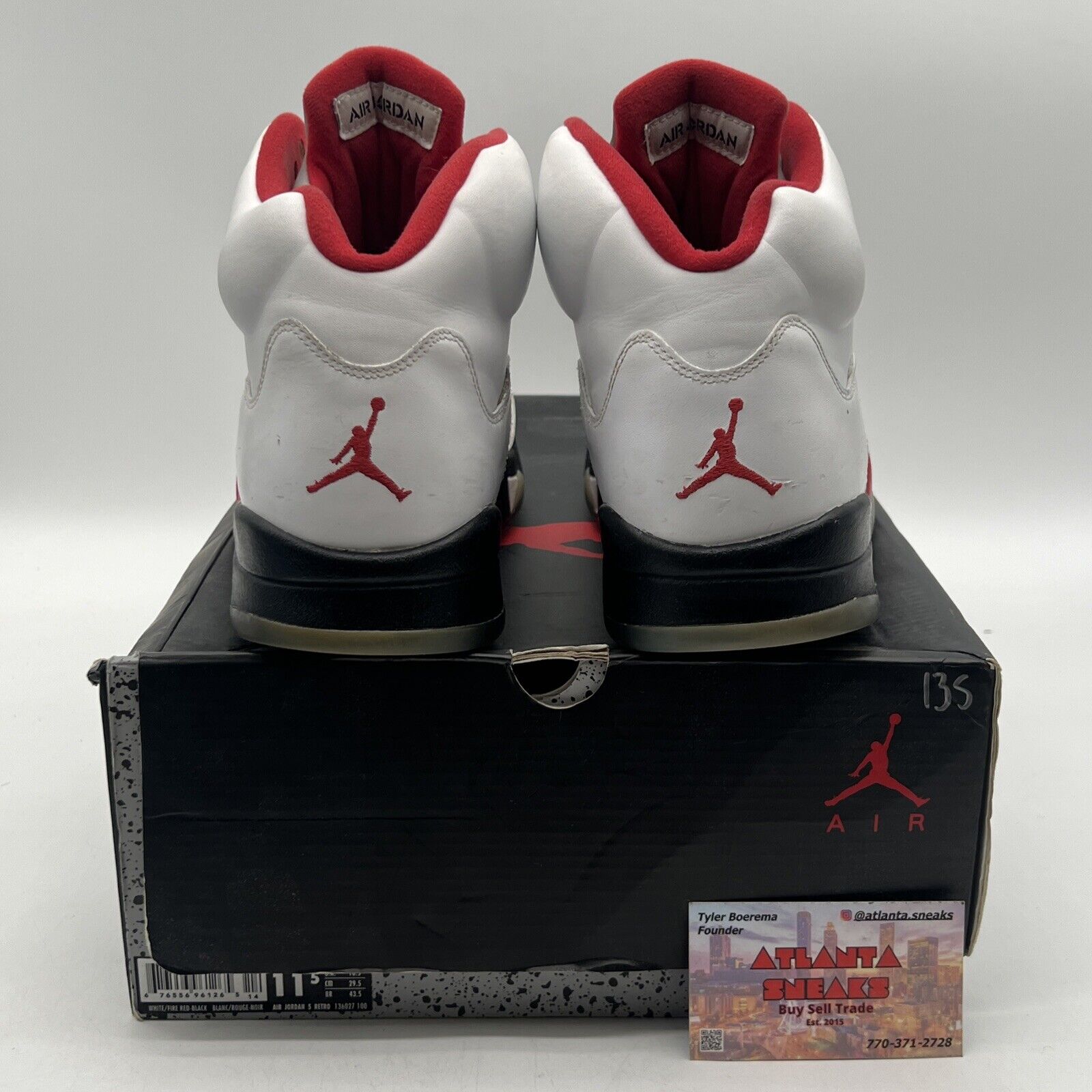 Size 11.5 - Air Jordan 5 Retro 2013 Fire Red Black White (136027-100)