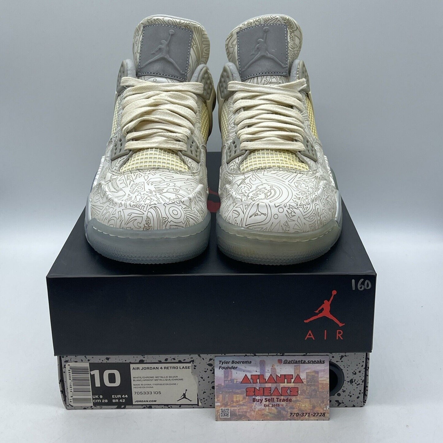 Size 10 - Air Jordan 4 Retro 30th Anniversary Laser Suede Leather (705333-106)