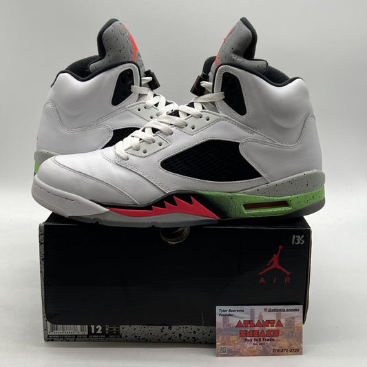 Size 12 - Air Jordan 5 Retro Pro Stars White Black Green White (136027-115)