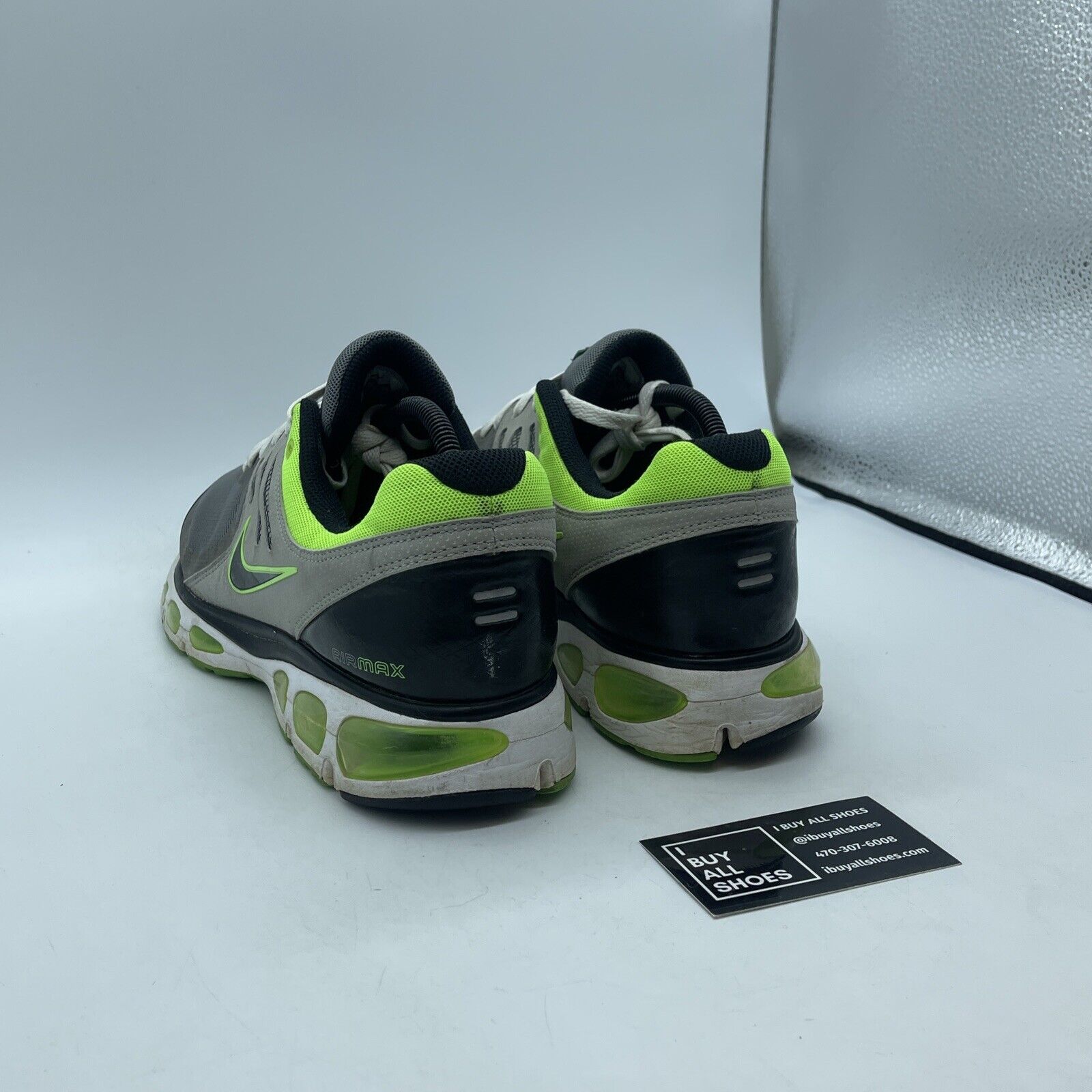 Size 10.5 - Nike Air Max Tailwind+ 2 Grey Neon Green Grey Black (386405-003)