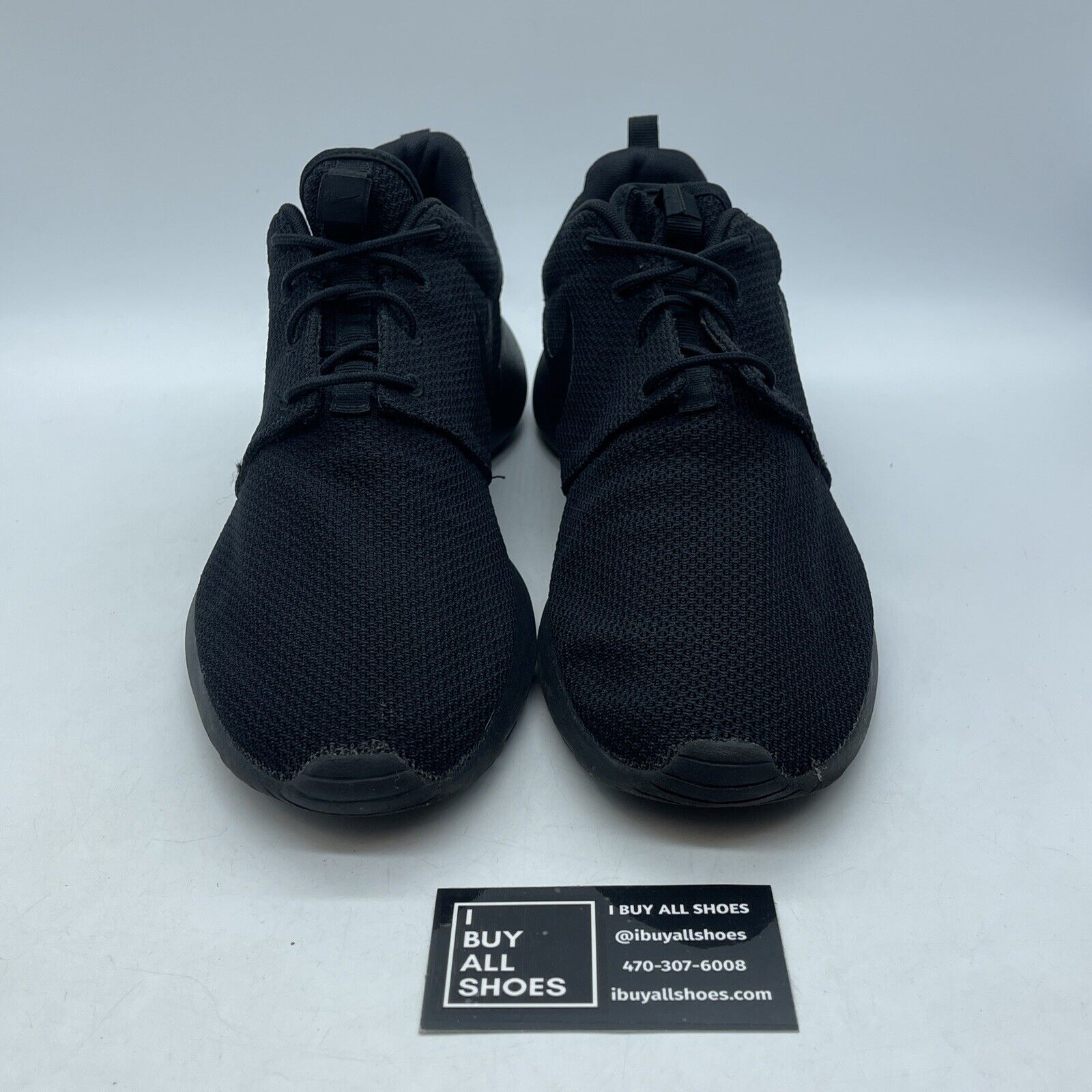 Size 12 - Nike Roshe Run Triple Black Suede Leather (511881-026)