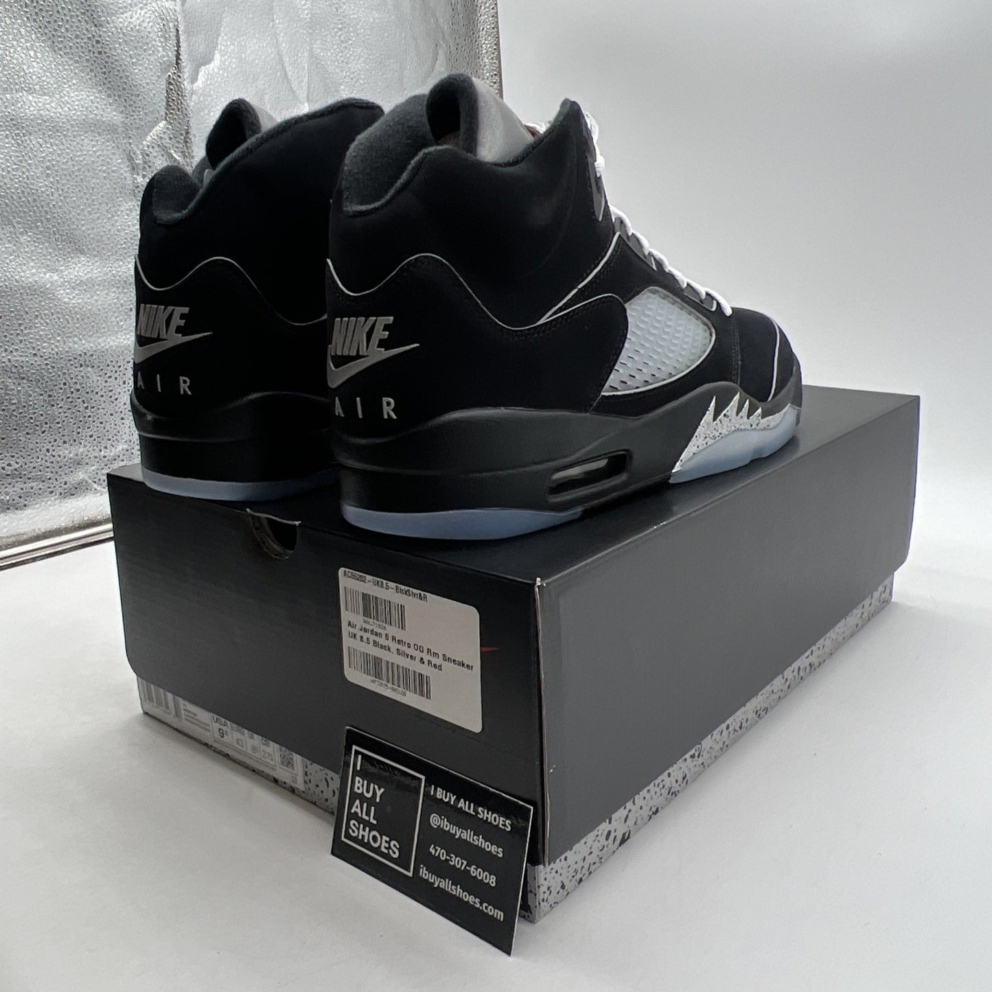Size 9.5 - Air Jordan 5 Retro OG Black Metallic Reimagined (HF3975-001)
