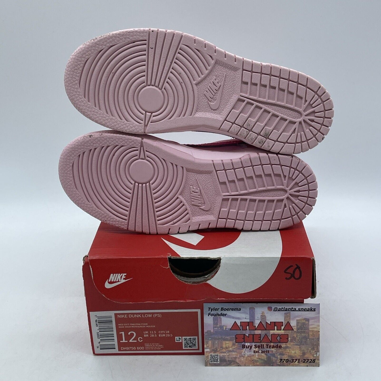 Size 12 (PS) - Nike Dunk Low Triple Pink Leather (DH9756-600)