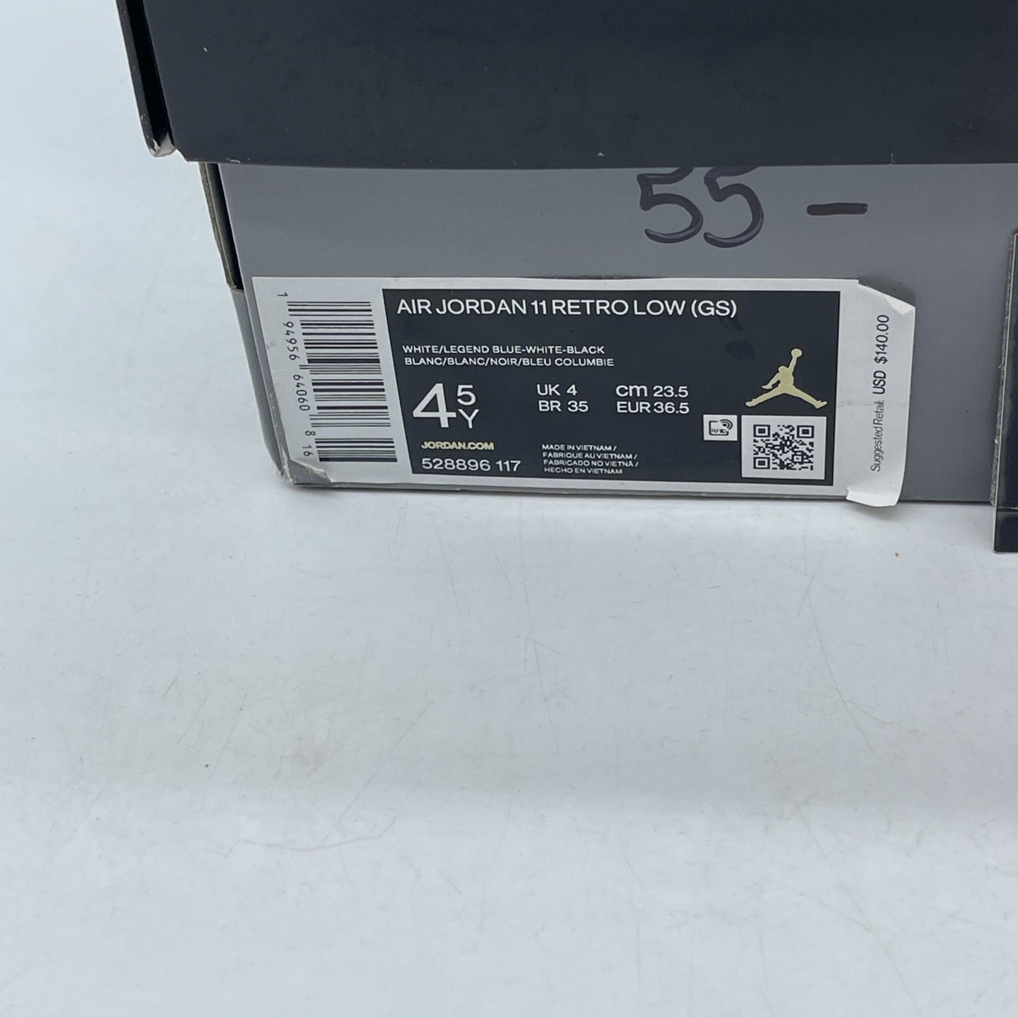 Size 4.5Y - Air Jordan 11 Retro Low Legend Blue (528896-117)