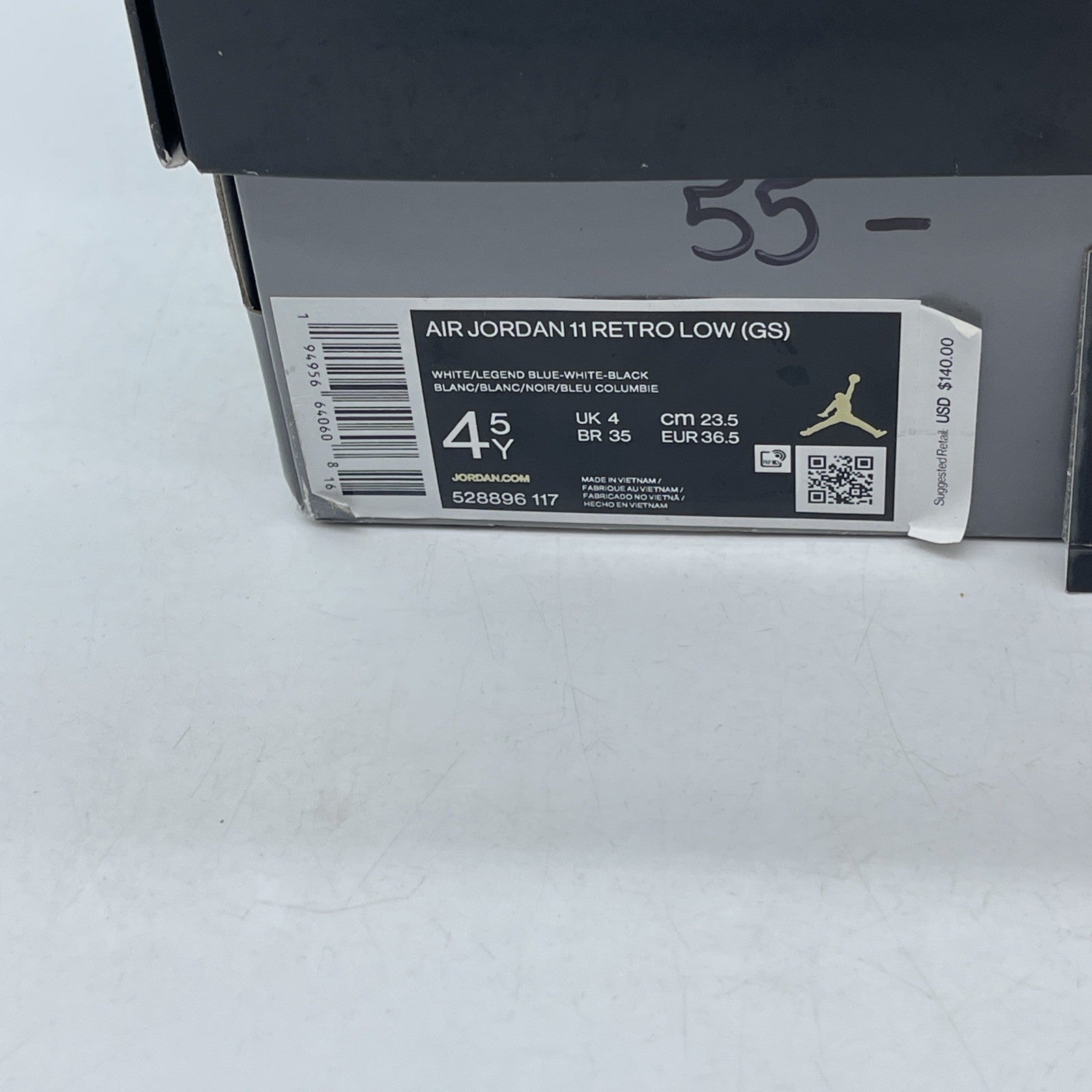 Size 4.5Y - Air Jordan 11 Retro Low Legend Blue (528896-117)