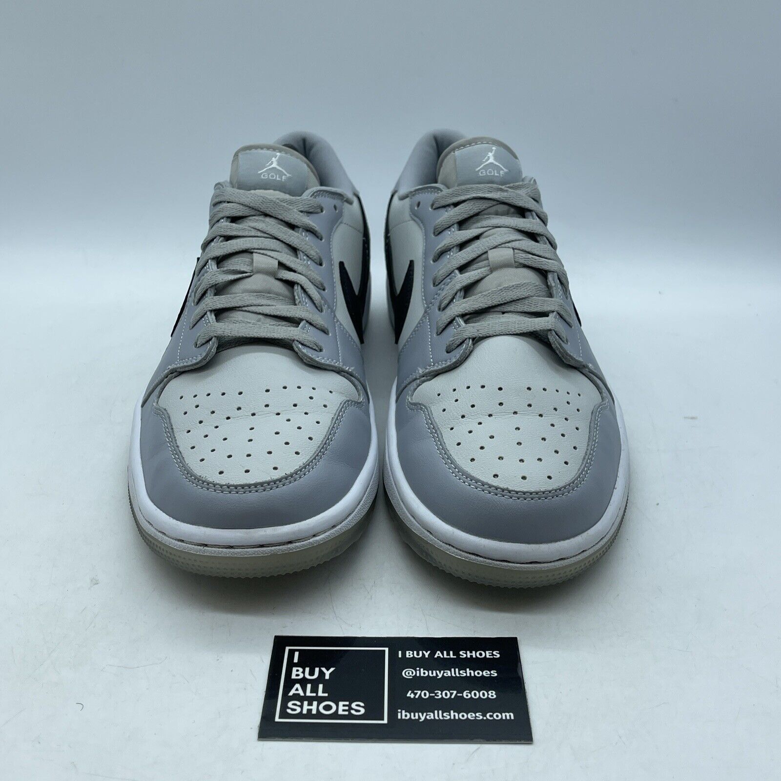 Size 11 - Jordan 1 Low Golf Wolf Grey White Black Leather (DD9315-002)