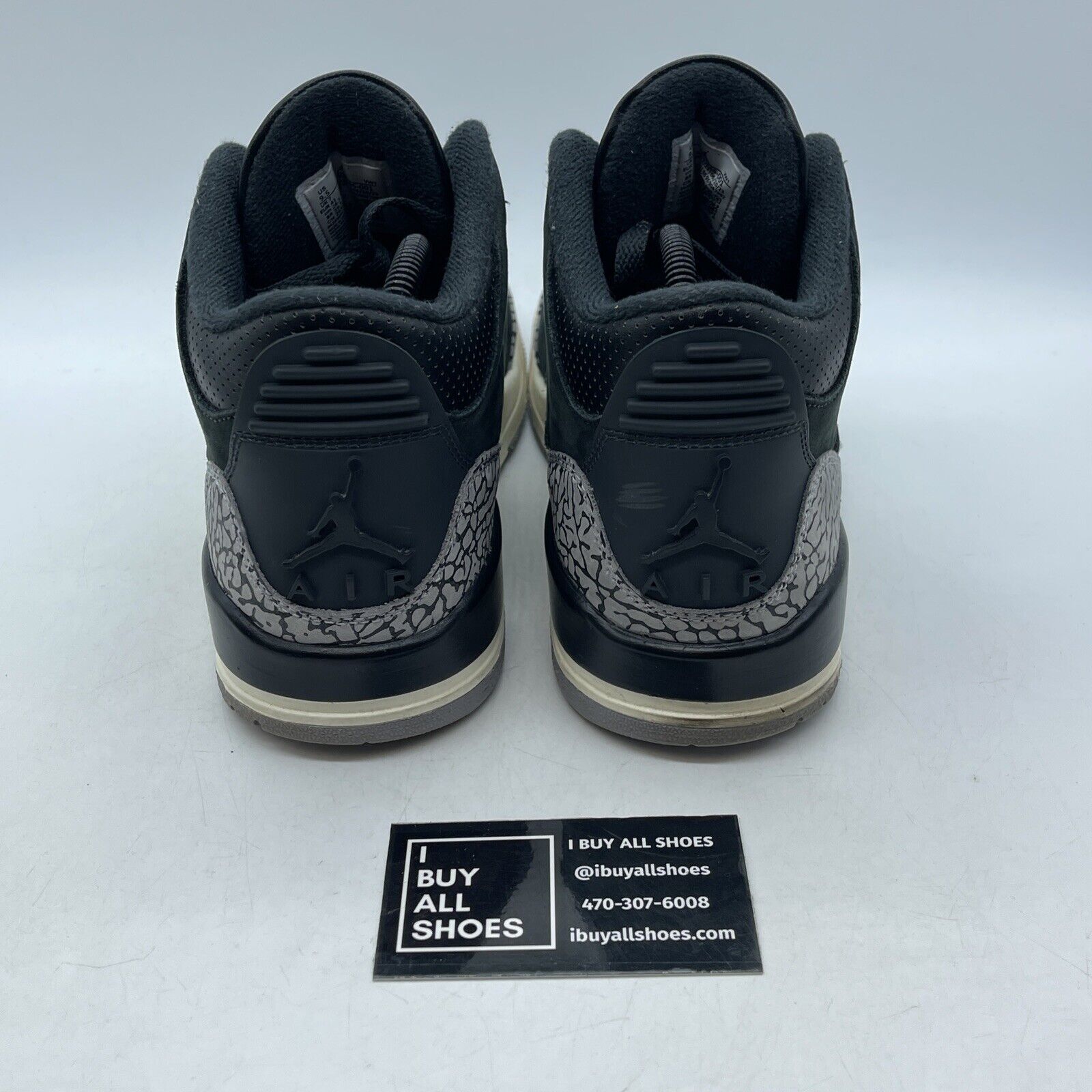 Size 9.5 - Air Jordan (W) 3 Retro "OFF NOIR" 2023 Black Grey Suede (CK9246-001)