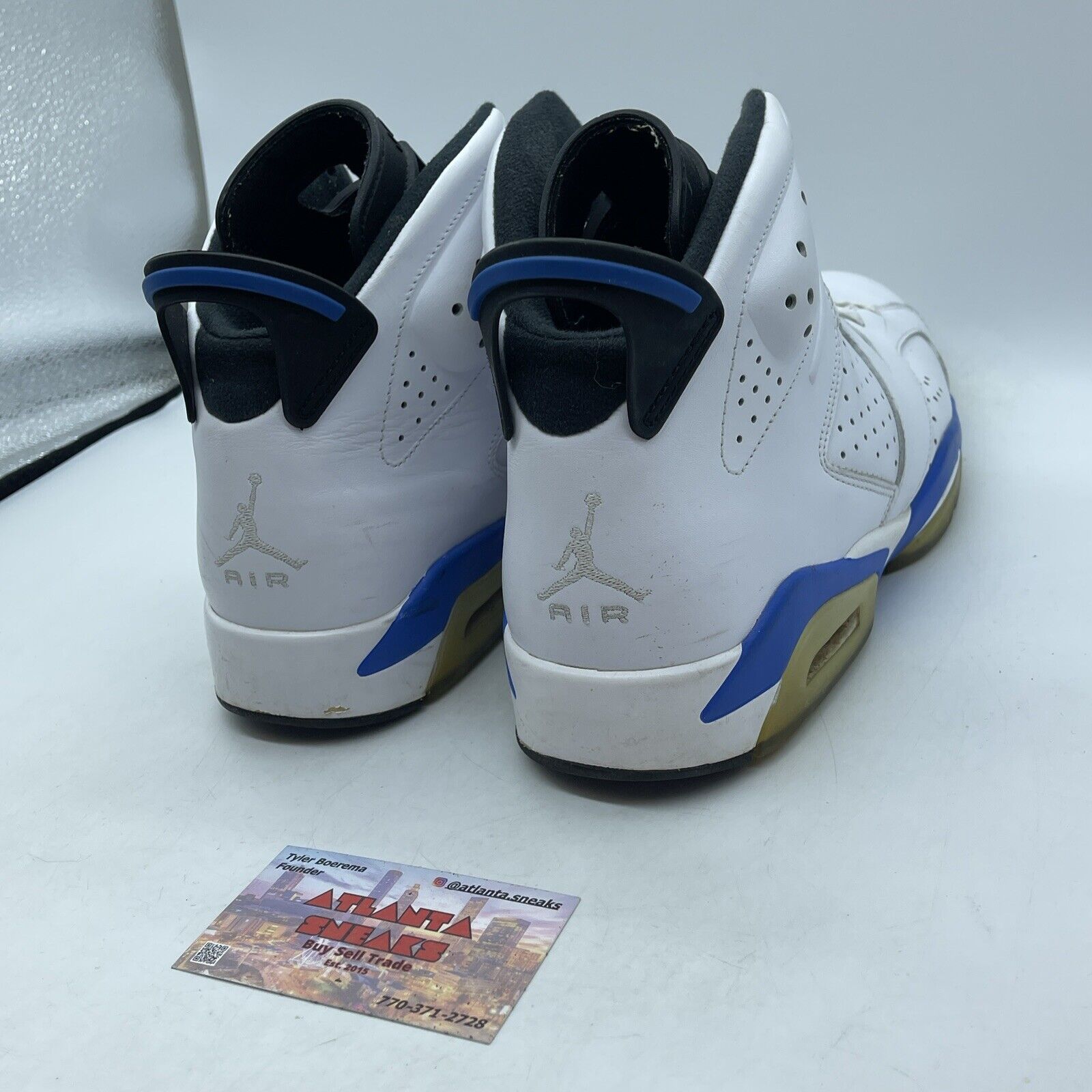 Size 10.5 - Air Jordan 6 Retro 2014 Sport Blue White Leather (384664-107)