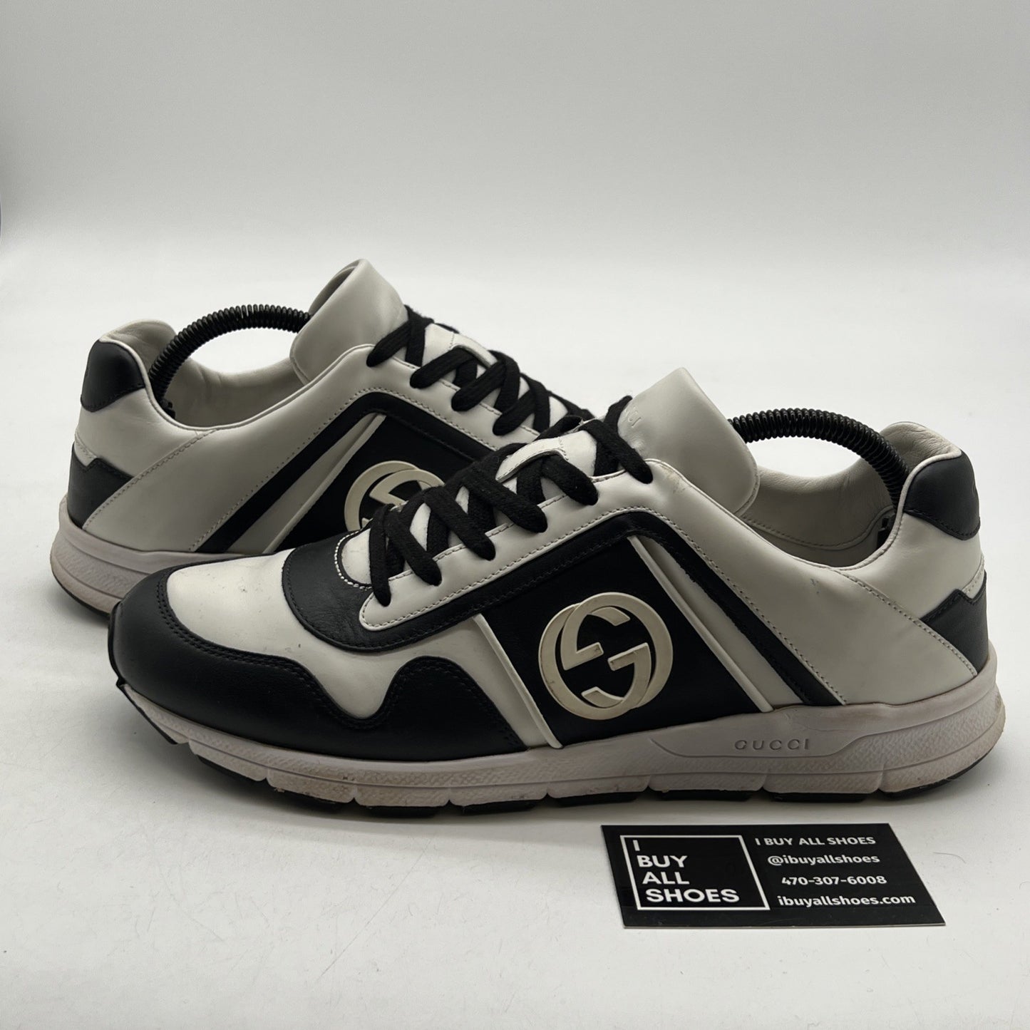 Size 8G - Gucci Leather Low Top Black (426184-AYO10-1063)