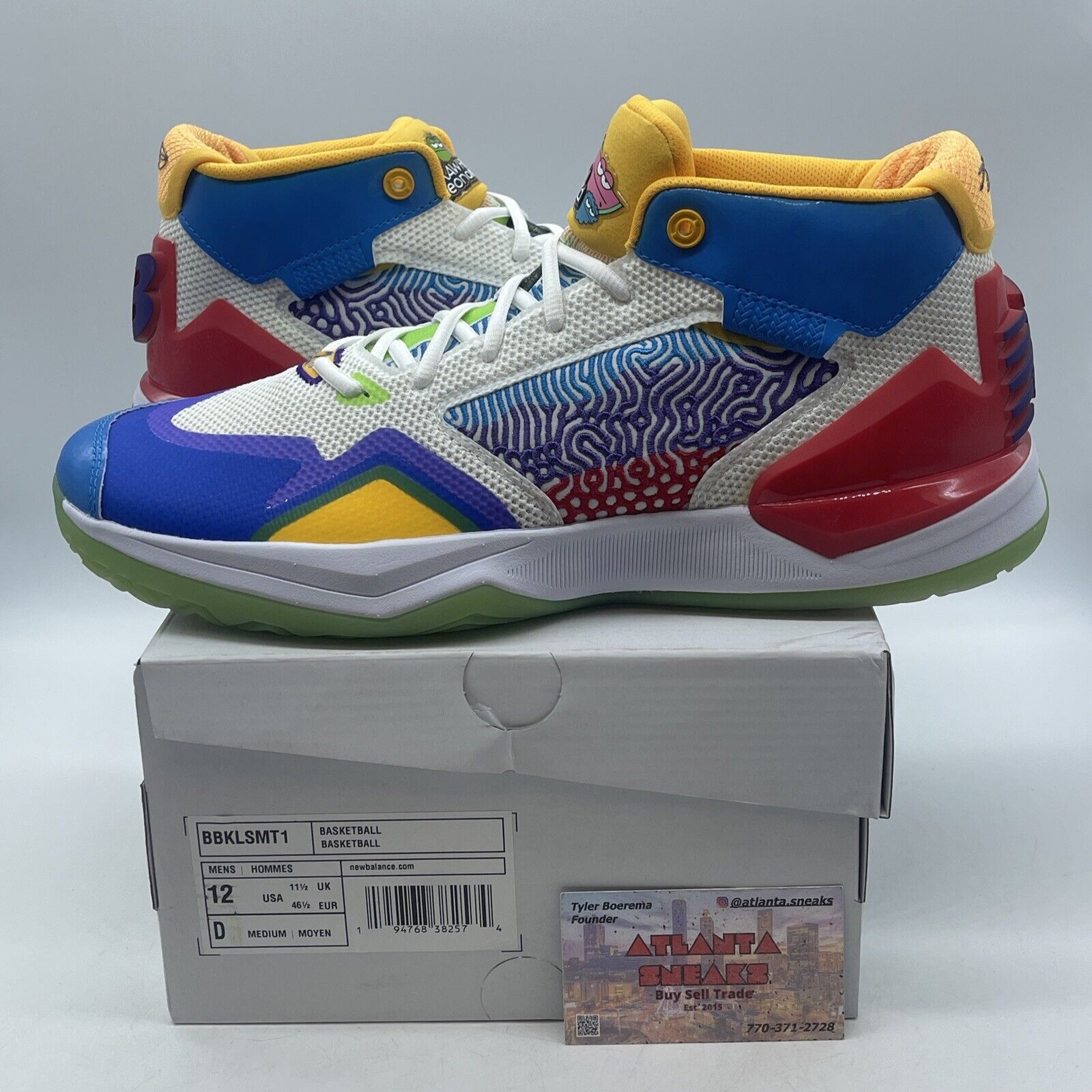 Size 12 - New Balance KAWHI Jolly Rancher White Suede Leather Blue (BBKLAMT1 )