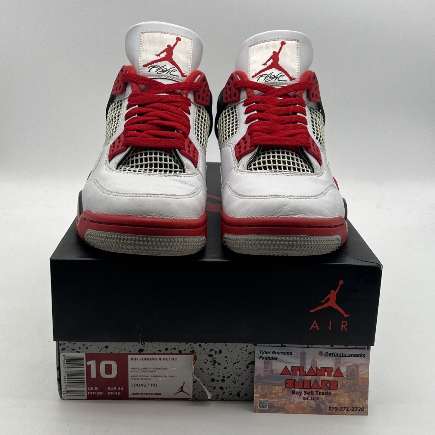 Size 10 - Air Jordan 4 Retro Fire Red 2012 (308497-110)