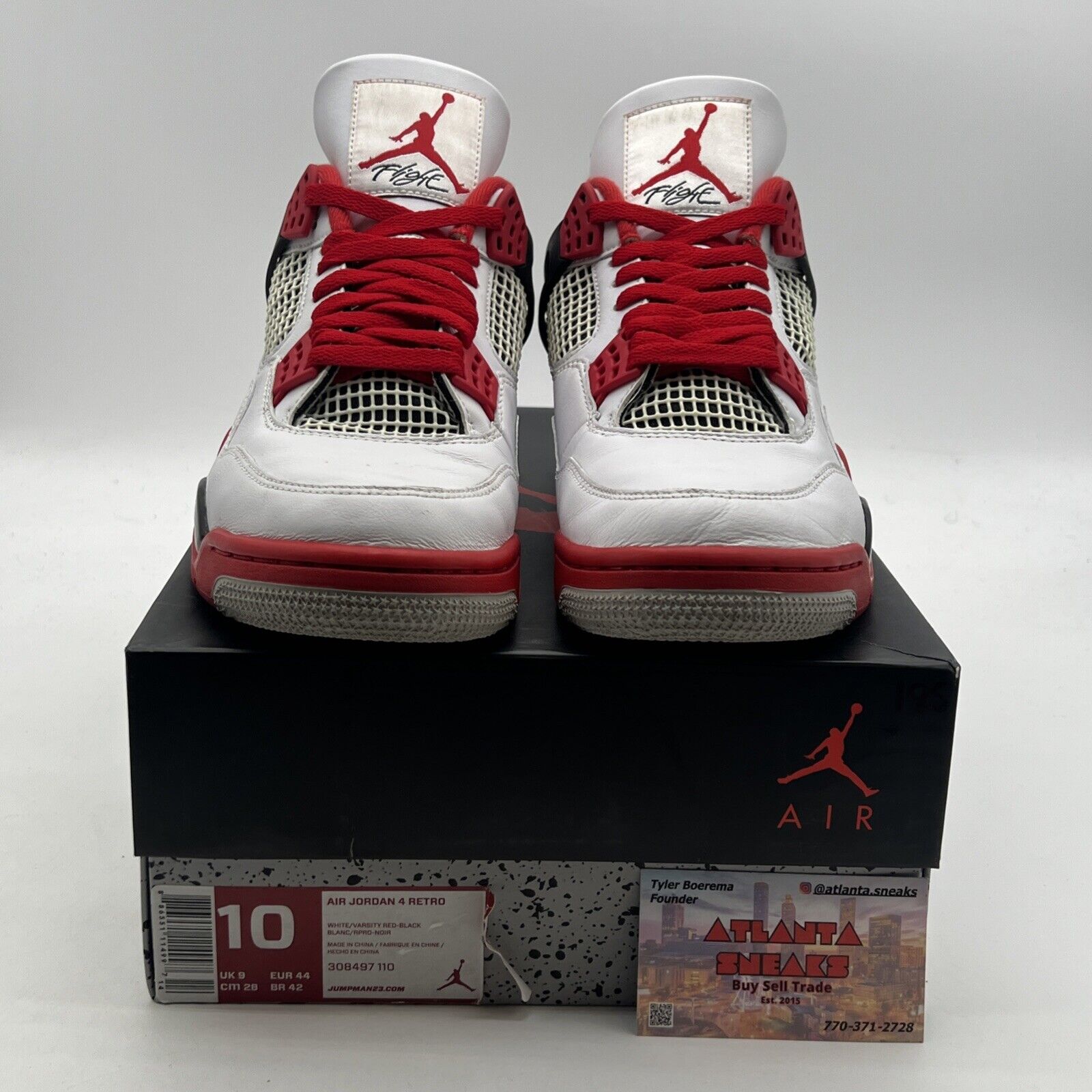 Size 10 - Air Jordan 4 Retro Fire Red 2012 (308497-110)