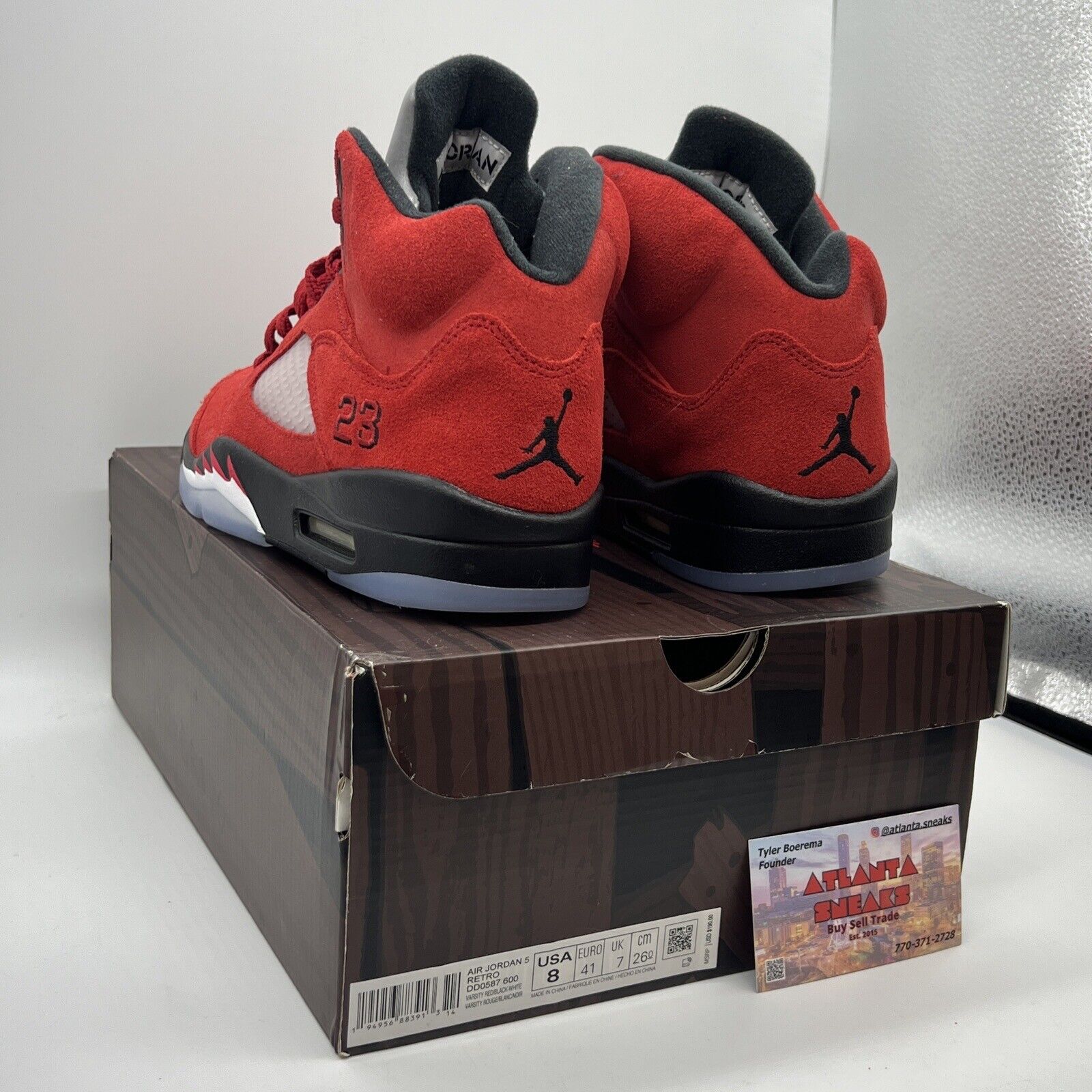 Size 8 - Jordan 5 Retro Mid Raging Bull Brand New Og All Red Black