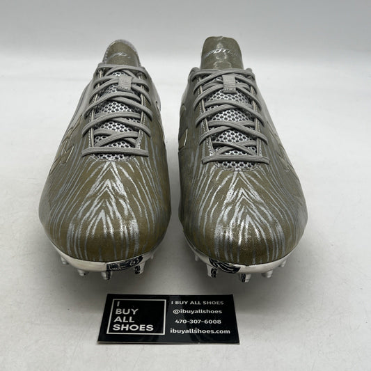 Size 14 - Under Armour UA Spotlight Silver Football Cleats Spikes (1280533-210)