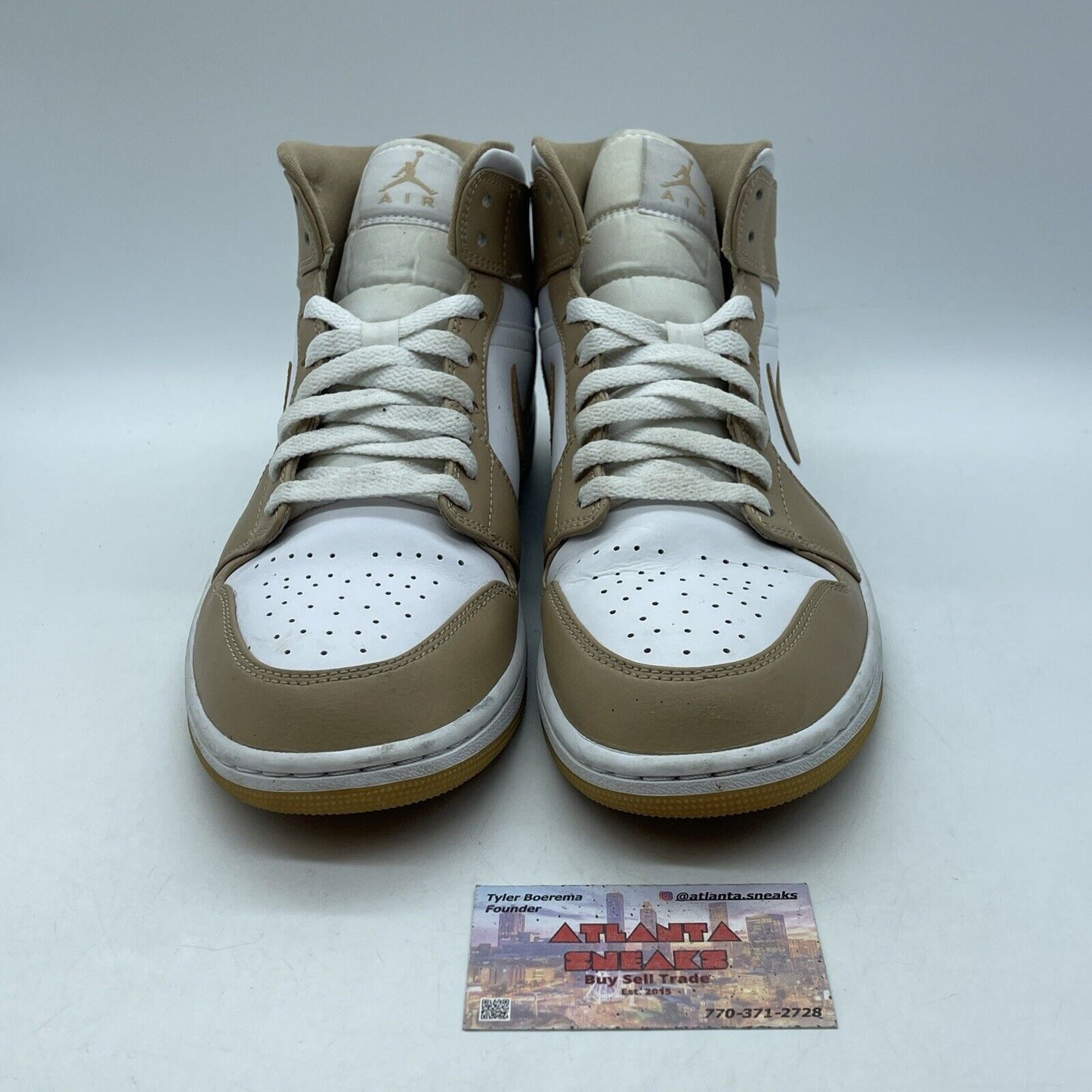 Size 11 - Air Jordan 1 Mid Tan Gum White Leather (554724-271)