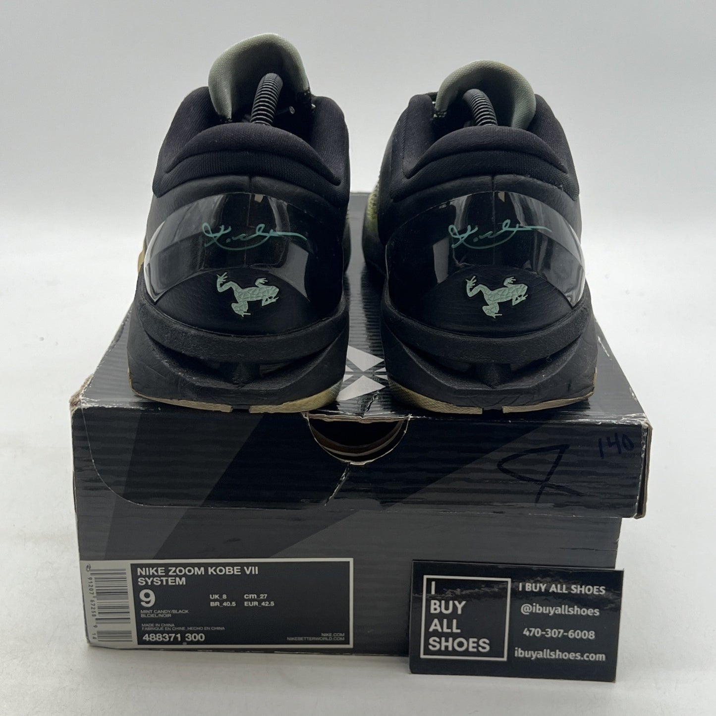 Size 9 - Nike Zoom Kobe 7 System Mint Poison Dart Frog (488371-300)
