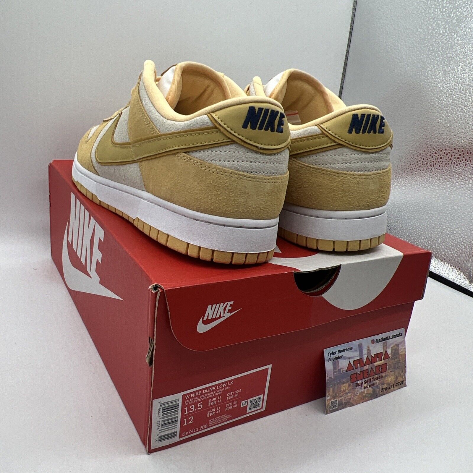 Nike Dunk Low LX Gold Suede - Size 13.5 DV7411-200) Brand New Og All