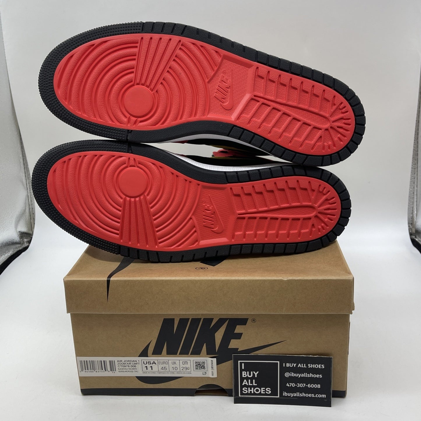 Size 11 - Air Jordan 1 Zoom Comfort High Chile Red Black Suede (CT0978-006)