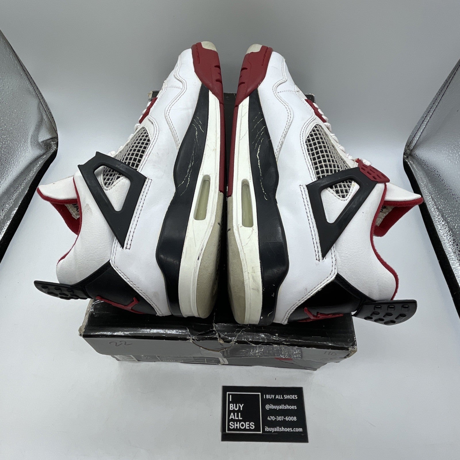 Size 9.5 - Air Jordan 4 Retro Mars Blackmon White Red Leather (308497-162)