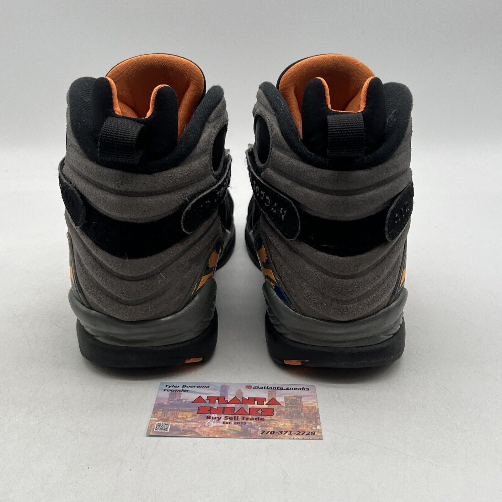 Size 10 - Air Jordan 8 Retro Phoenix Suns Black Grey Suede (305381-043)