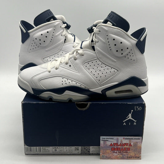 Size 9 - Jordan 6 Retro Midnight Navy White Leather (CT8529-141)