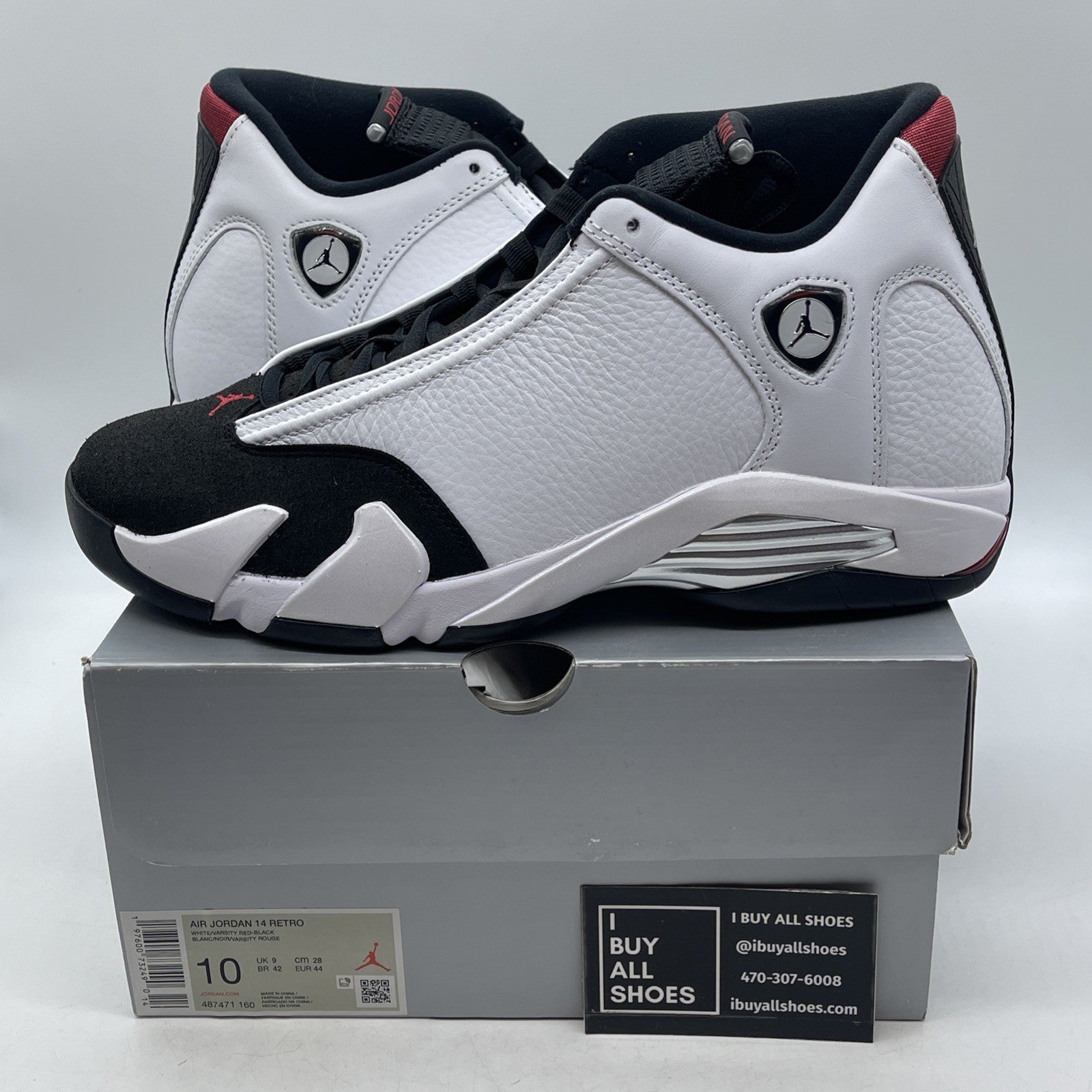Size 10 - Air Jordan 14 Retro 2024 Black Toe (487471-160)