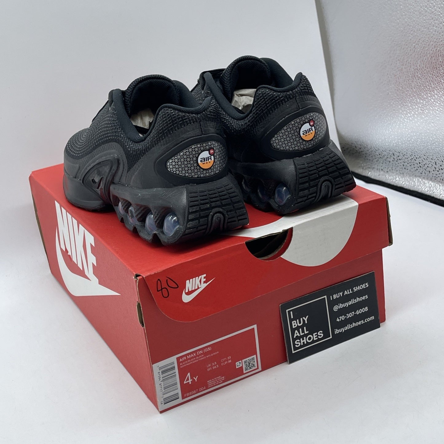 Size 4Y - Nike Air Max DN Black Suede Leather (FB8987 004)