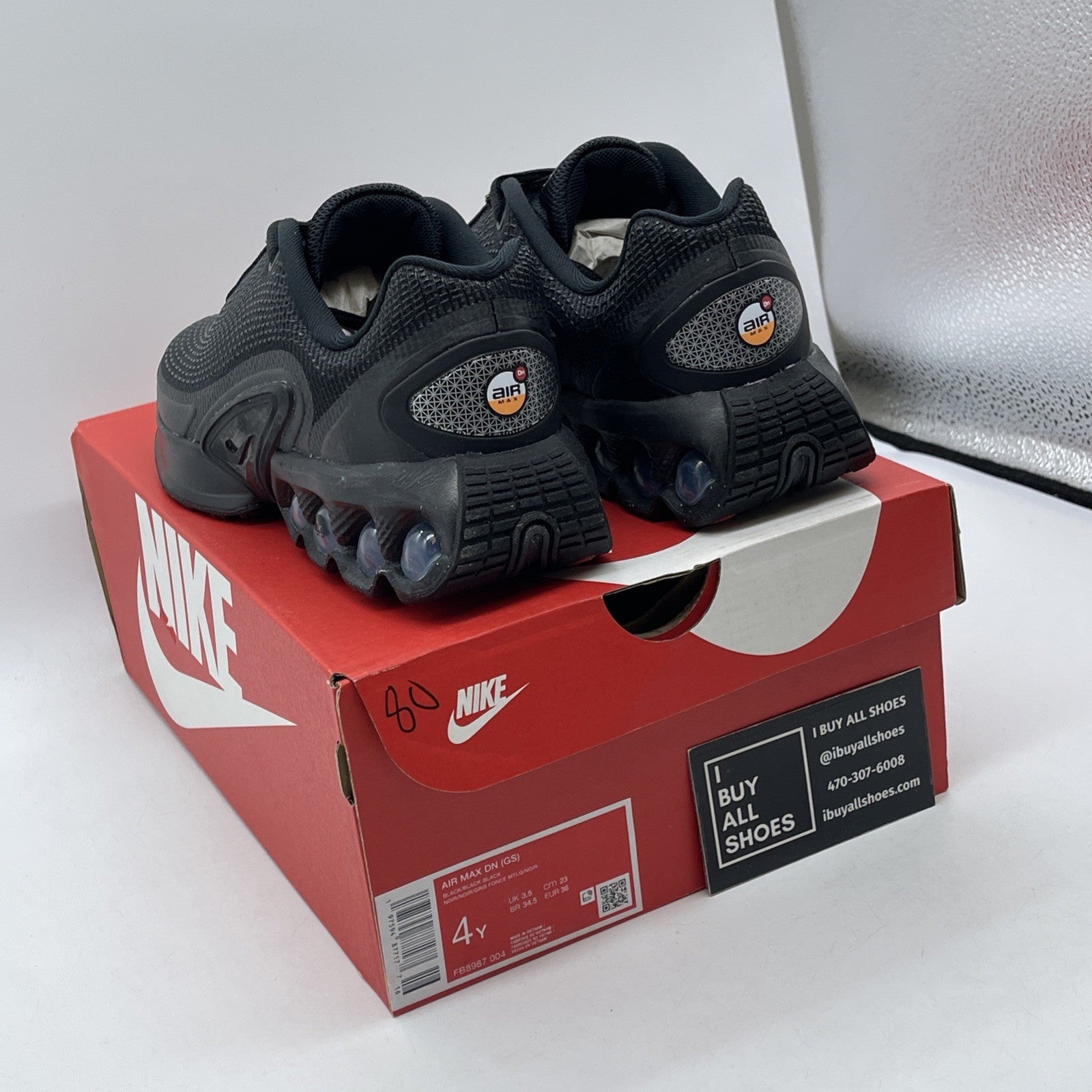 Size 4Y - Nike Air Max DN Black Suede Leather (FB8987 004)