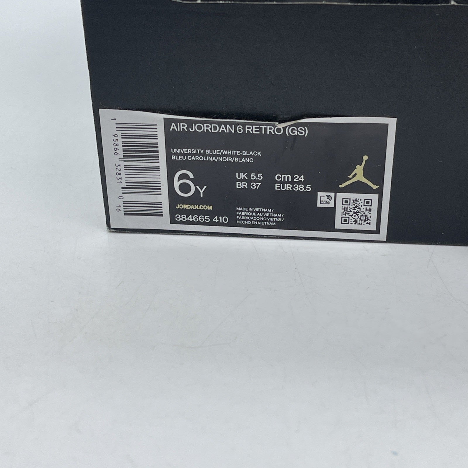 Size 6Y - Air Jordan 6 Retro Mid UNC Home Blue White Suede Leather (384665-410)