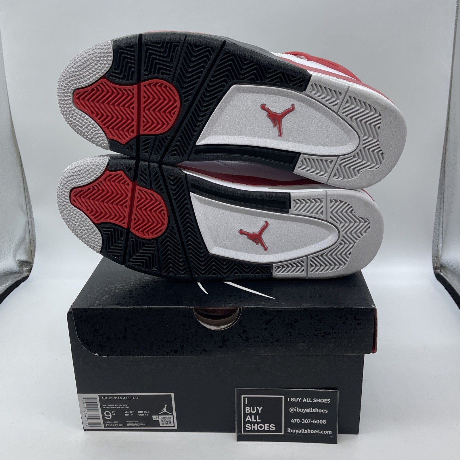 Size 9.5 - Air Jordan 4 Retro Mid Red Cement White Leather (DH6927-161)