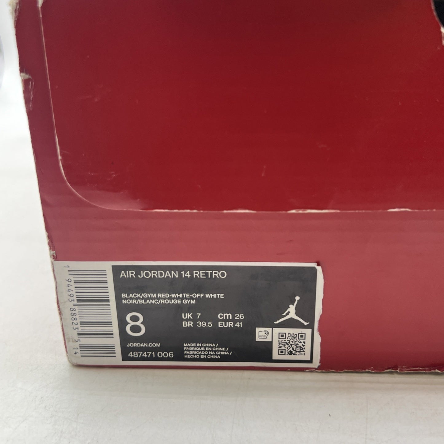 Size 8 - Air Jordan 14 Retro Gym Red (487471-006)