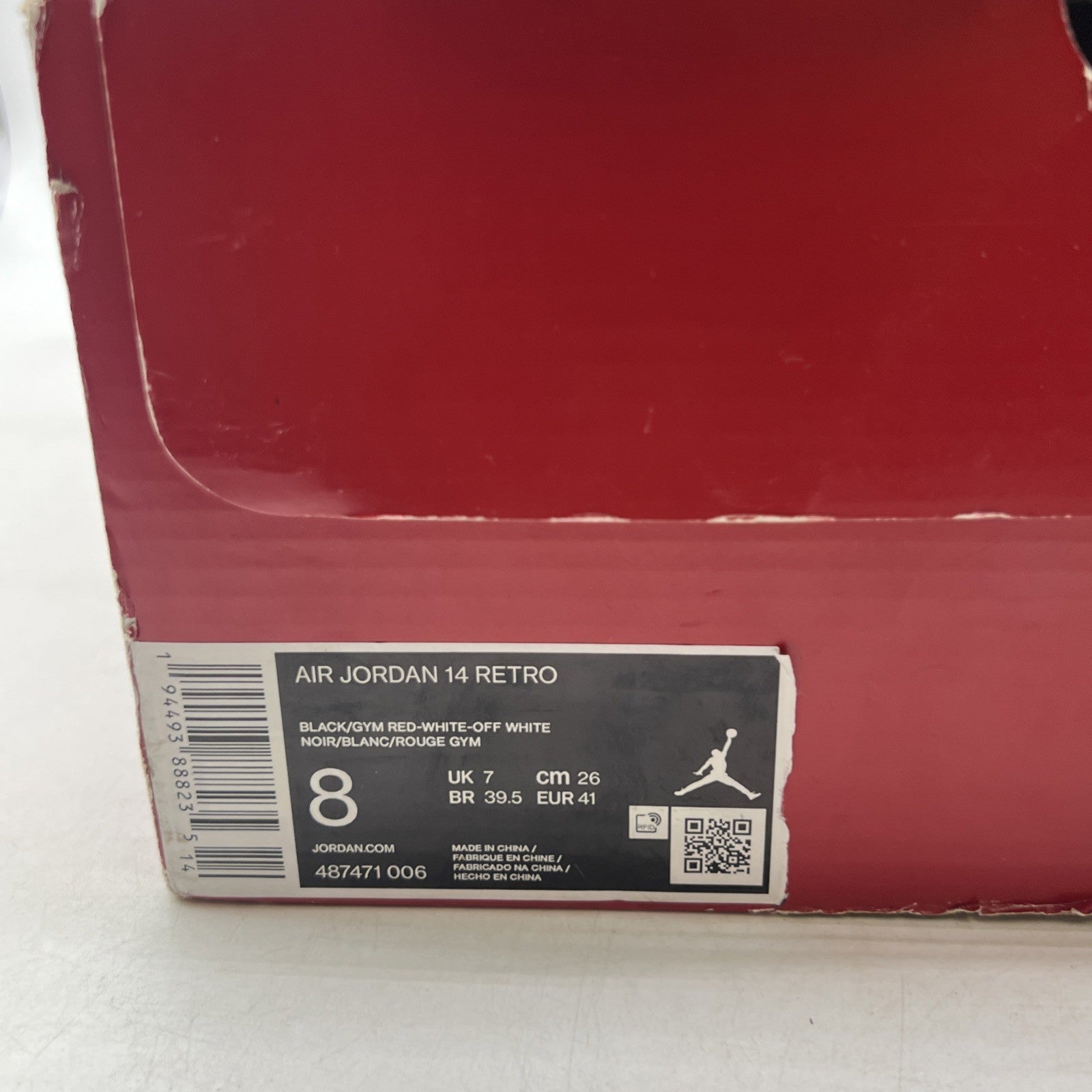 Size 8 - Air Jordan 14 Retro Gym Red (487471-006)