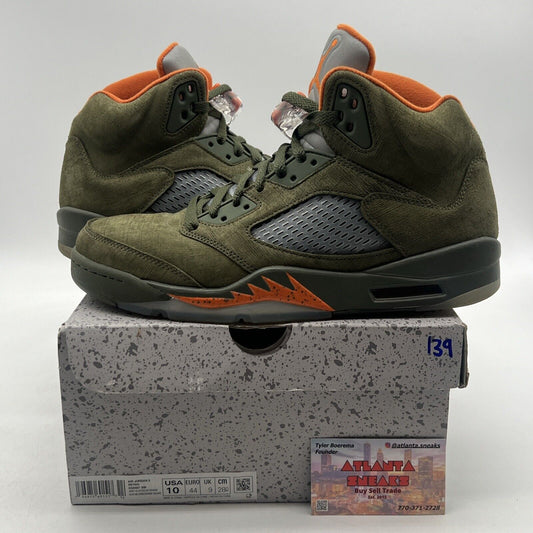 Size 10 - Air Jordan 5 Retro 2024 Olive Orange Grey (DD0587-308)