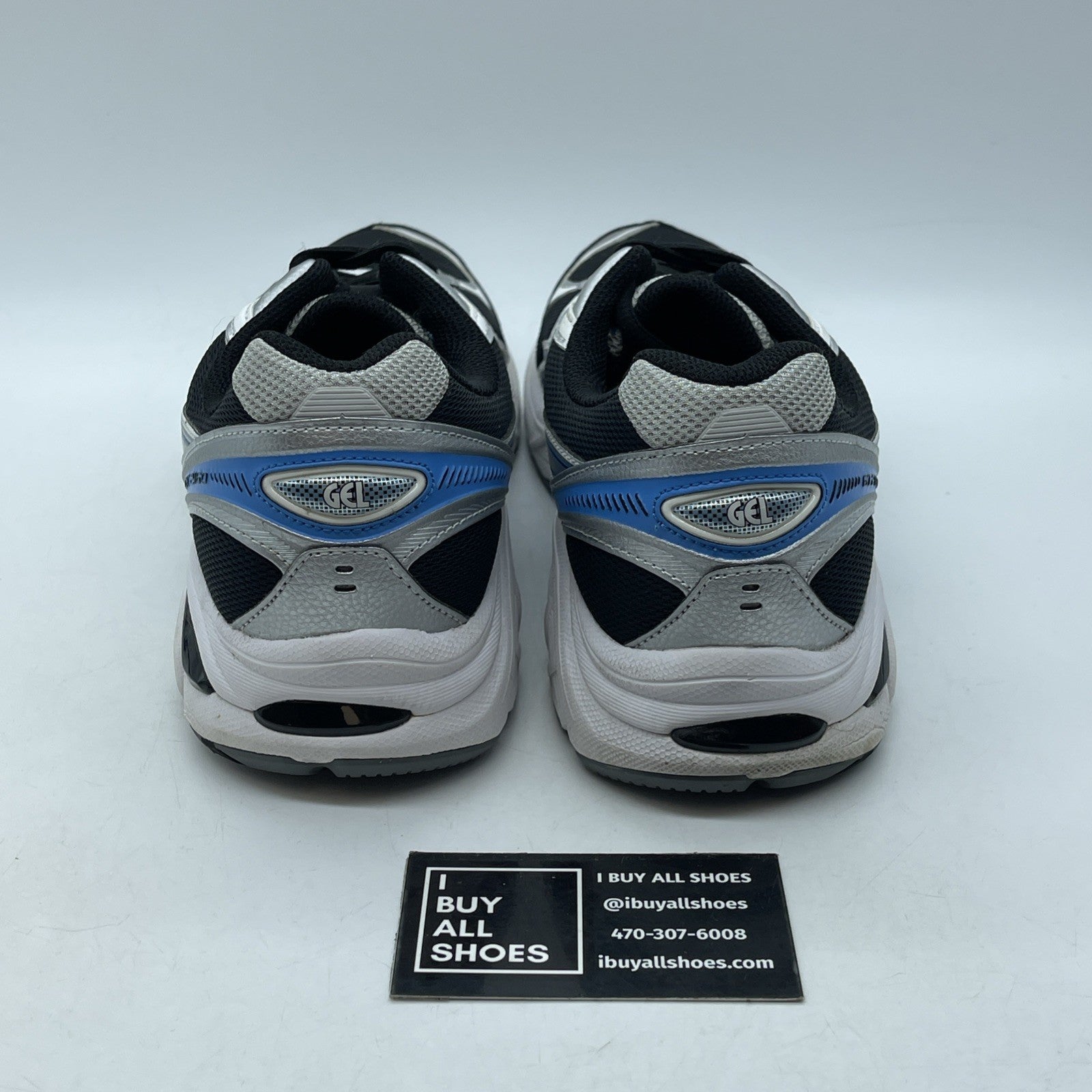Size 9 -Asics Gt-2160 Black Pure Silver Bright Blue Suede Leather (1203A320-004)