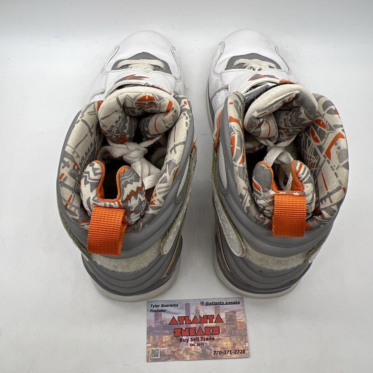 Size 11 - Air Jordan 8 Retro Orange Blaze Grey White Leather (305381-102)