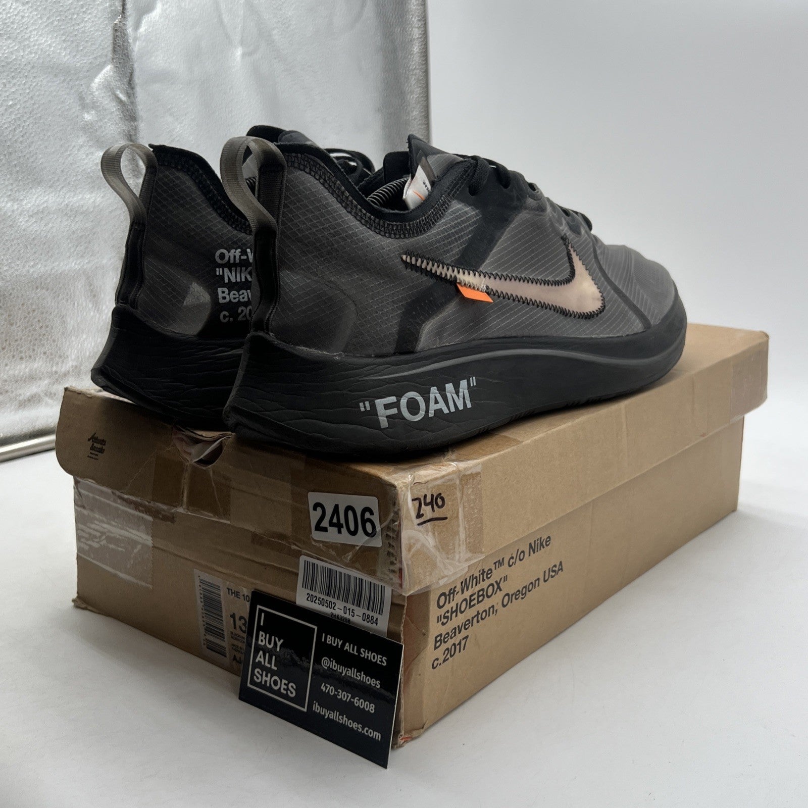 Size 13 - Nike Off-White x Zoom Fly SP Black (AJ4588-001)