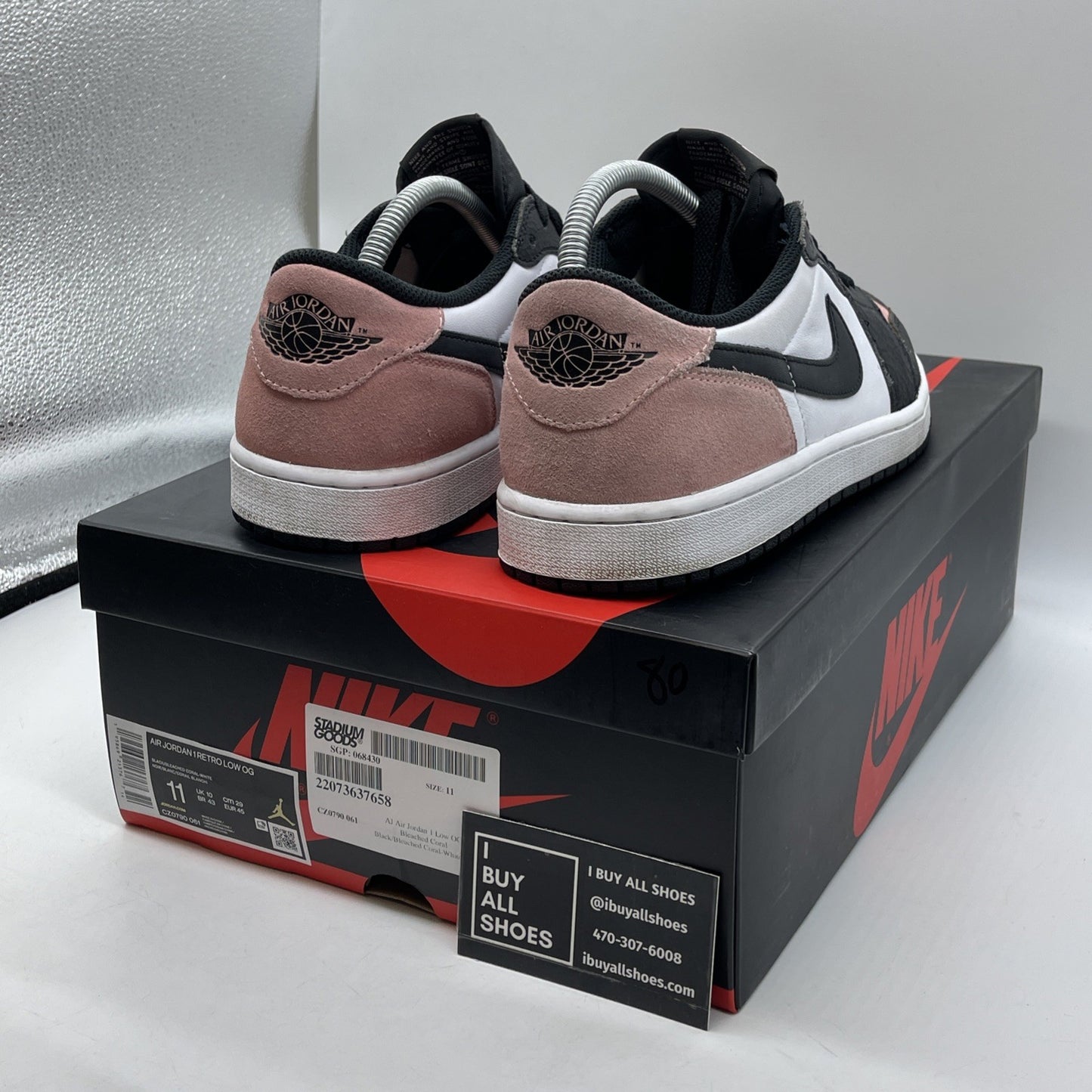 Size 11 - Jordan 1 Low OG Bleached Coral Pink White Suede Leather (CZ0790-061)