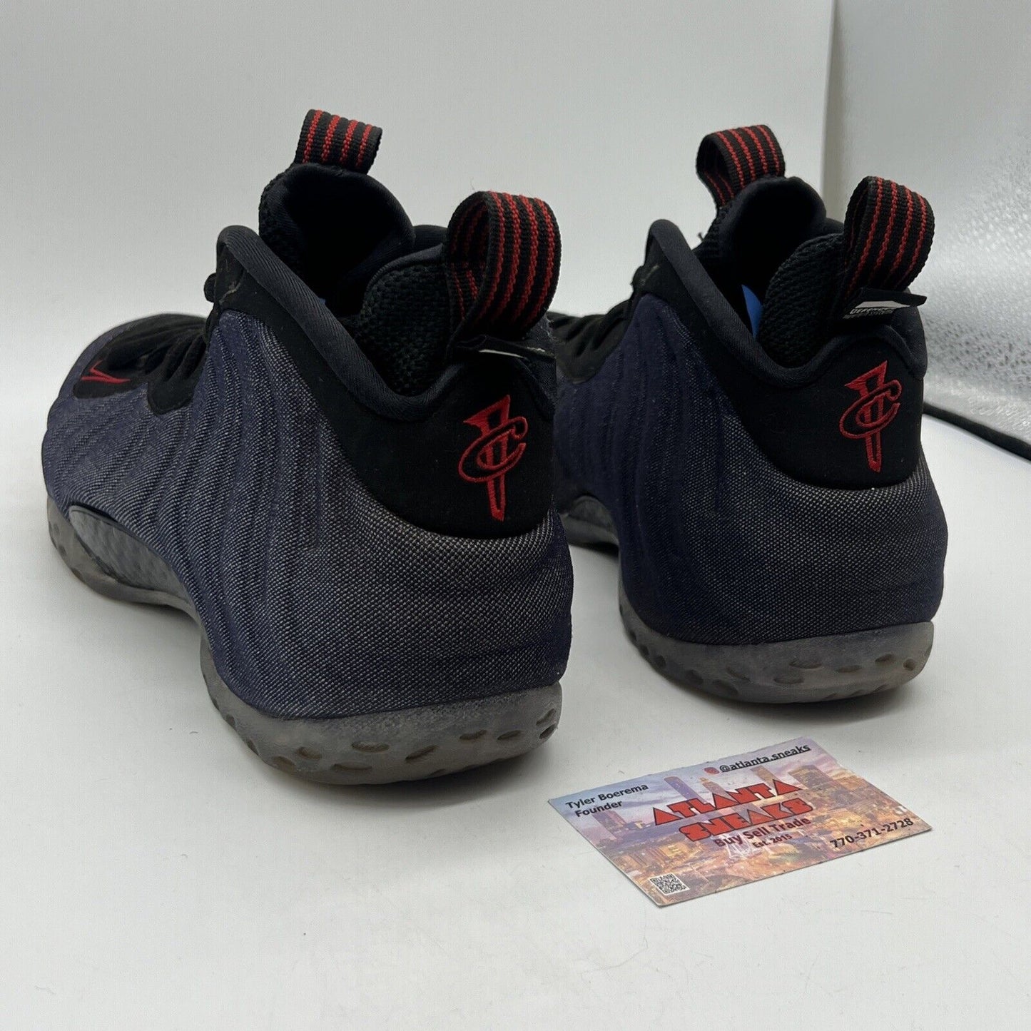 Size 8.5 - Nike Air Foamposite One Denim Red Black Icey