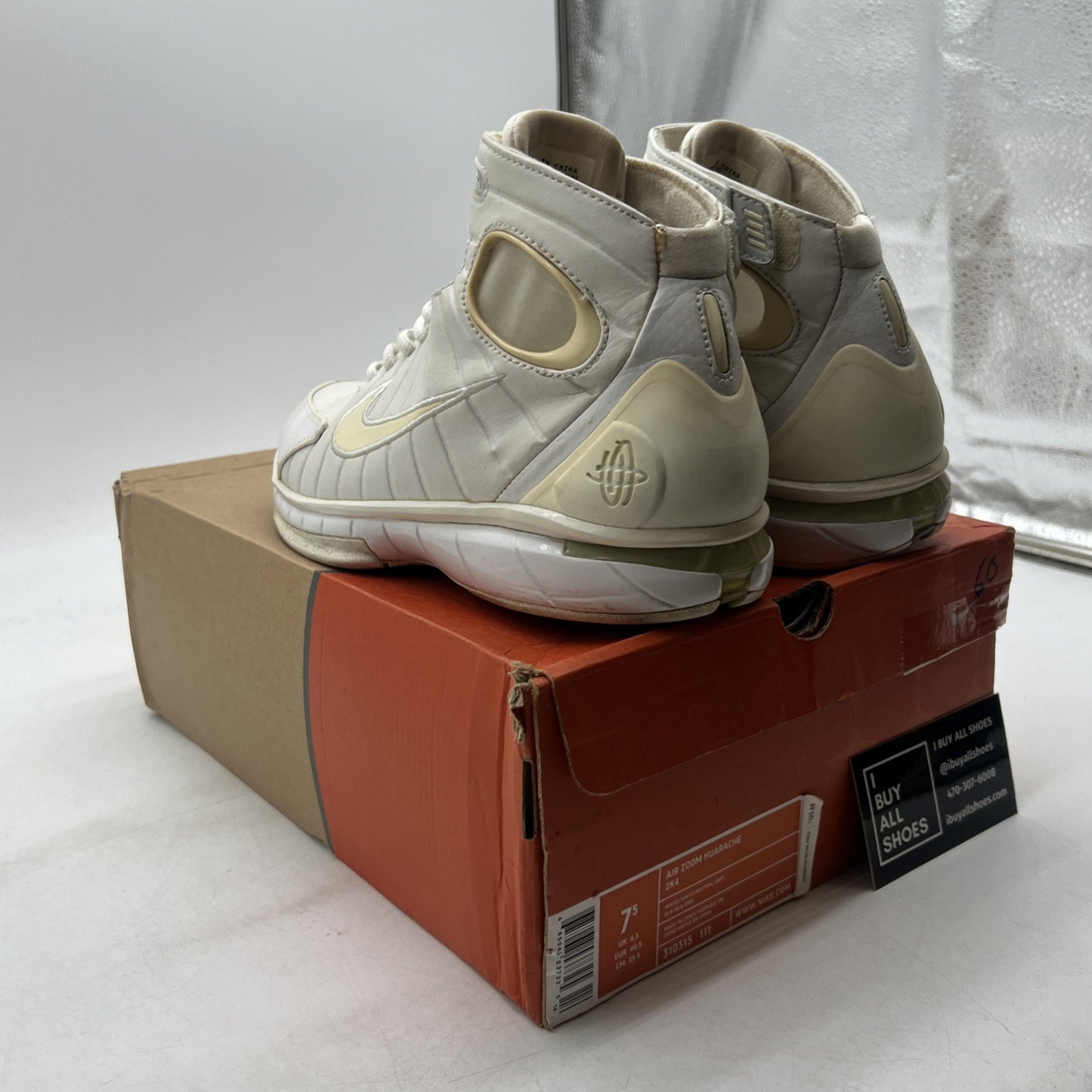 Size 7.5 - Nike Air Zoom Huarache 2K4 White (310315-111)
