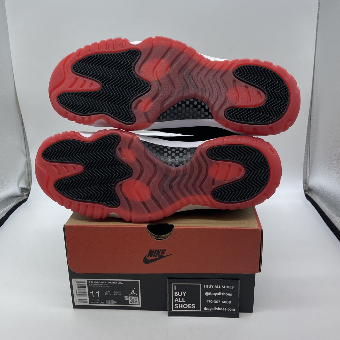 Size 11 - Air Jordan 11 Retro 2025 Low Bred Black Leather (FV5104-006)