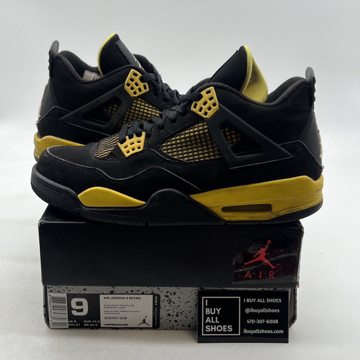 Size 9 - Air Jordan 4 Retro Low Thunder (308497-008)