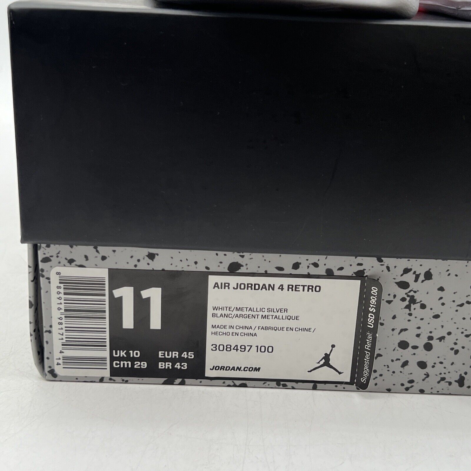 Size 11 - Jordan 4 Retro Mid Pure Money Silver Leather (308497-100)
