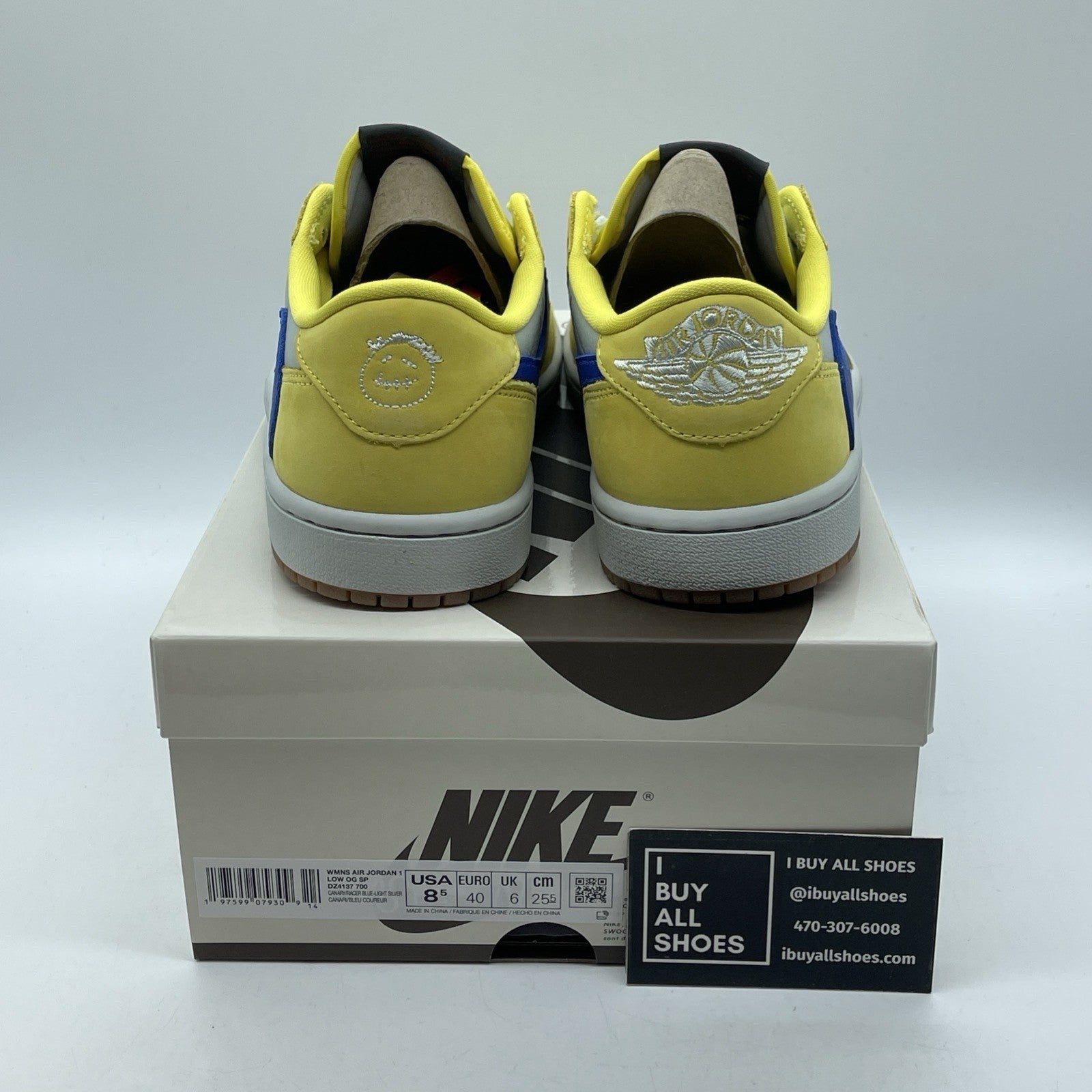 Size 8.5W - Travis Scott x Air Jordan 1 Retro OG SP Low Canary (DZ4137-700)