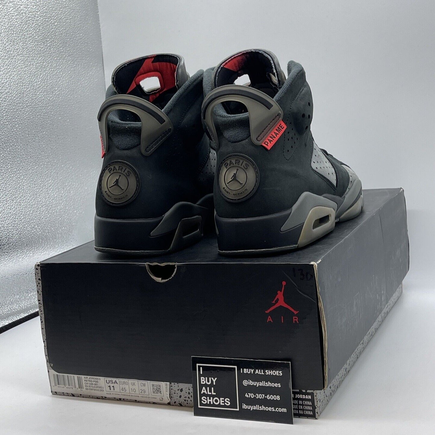 Size 11 - Paris Saint-Germain x Air Jordan 6 Retro Iron Grey Black (CK1229-001)