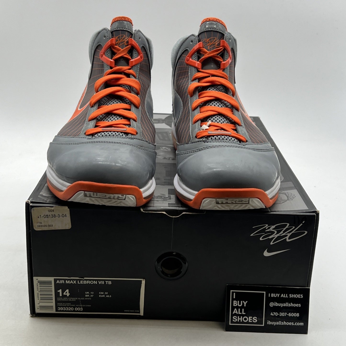 Size 14 - Nike Air Max LeBron 7 TB Orange Blaze (393320-003)