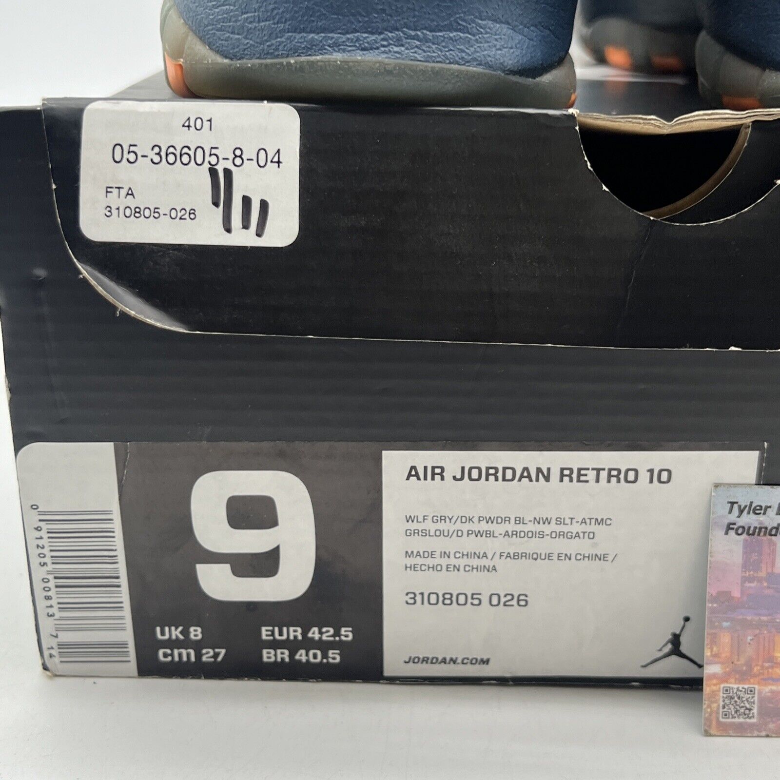 Size 9 - Air Jordan 10 Retro Bobcats Grey Orange Blue Leather (310805-026)