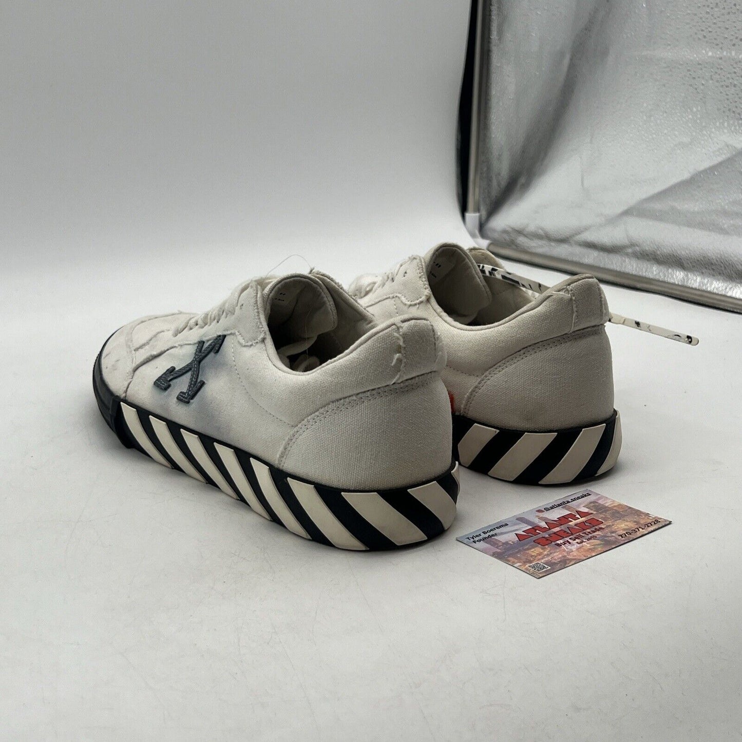 Size 11.5 - Off-White Vulc Sneaker 2020 White Black Light Blue